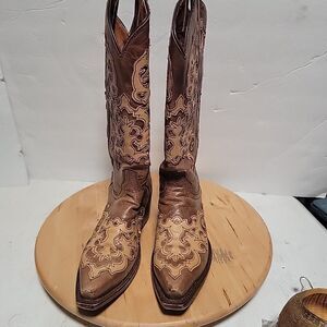 Innovation Cross Wings and Heart Womens Embroidered Boots US 6.5 1557